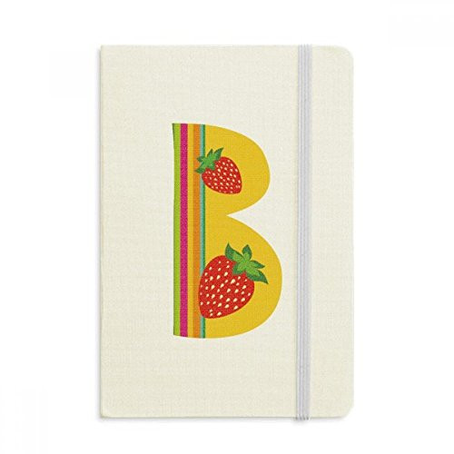 B Alphabet Strawberry Illustration Pattern Notebook Official Fabric Hard Cover Classic Journal Diary