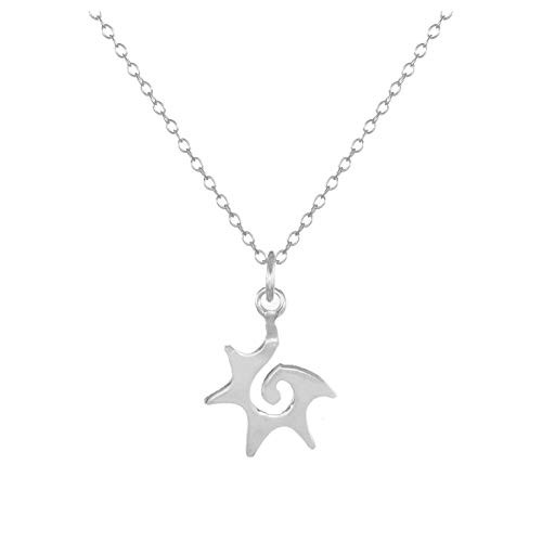 Sterling Silver Small Celestial Starburst Charm Necklace 16 18 or 20 inch