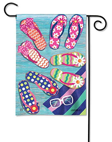 BreezeArt Studio M Flip Flop Frenzy Decorative Garden Flag  Premium Quality 12.5 x 18 Inches