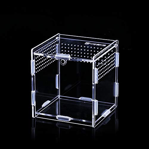 SANSHIYI Acrylic Reptile Breeding Box Transparent Breathable Hatching Terrarium for Spider Lizard Scorpion Insect Snake Frog-10X8X7cm Magnetic Lock- SANSHIYI Acrylic Reptile Breeding Box Transparent Breathable Hatching Terrarium for Spider Lizard Scorpion Insect Snake Frog-10X8X7cm Magnetic Lock-