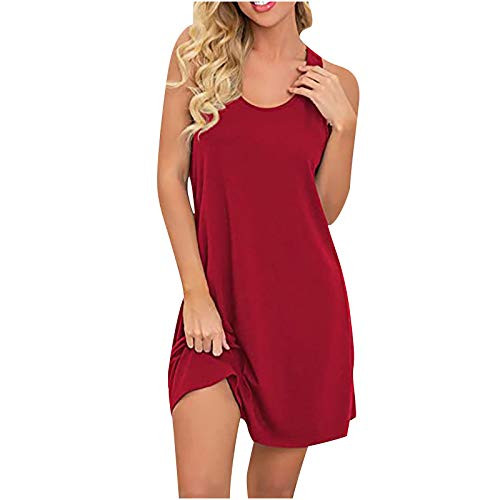 Women's Summer Sleeveless Tank Dress O-Neck Loose Sleepwear Dress Daily Work Casual A-Line T-Shirt Knee-Length Dress Women's Summer Sleeveless Tank Dress O-Neck Loose Sleepwear Dress Daily Work Casual A-Line T-Shirt Knee-Length Dress