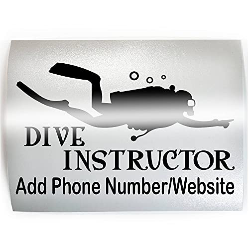 CUSTOM DIVE INSTRUCTOR - Add Custom Text - PICK COLOR and SIZE - Scuba Diver Diving Dive Vinyl Decal Sticker B CUSTOM DIVE INSTRUCTOR - Add Custom Text - PICK COLOR and SIZE - Scuba Diver Diving Dive Vinyl Decal Sticker B