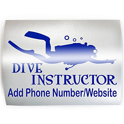 CUSTOM DIVE INSTRUCTOR - Add Custom Text - PICK COLOR and SIZE - Scuba Diver Diving Dive Vinyl Decal Sticker E CUSTOM DIVE INSTRUCTOR - Add Custom Text - PICK COLOR and SIZE - Scuba Diver Diving Dive Vinyl Decal Sticker E