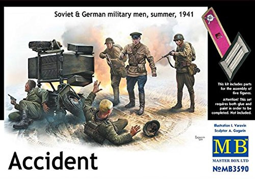 Master Box Models "Accident" Soviet and German Military Men Summer 1941 - 5 Figures Set -1-35 Scale-