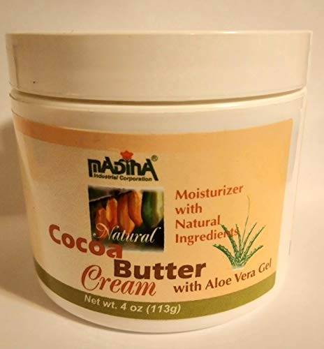 Natural Cocoa Butter Cream with Aloe Vera Gel  and  Vitamin E 4 Fl.oz by Madina