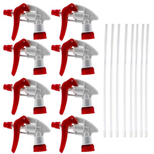 8 Pack Heavy Duty Trigger Sprayer Nozzles Mist Spray  and  Stream Trigger Spray Tops Head Replacement Fits 8 16 32 oz Standard 28-400 Bottles for Home Garden