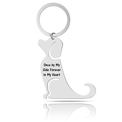 G-Ahora Loss of Dog Memorial Keychain Once by My Side Forever in My Heart Pet Sympathy Gift-Dog G-Ahora Loss of Dog Memorial Keychain Once by My Side Forever in My Heart Pet Sympathy Gift-Dog