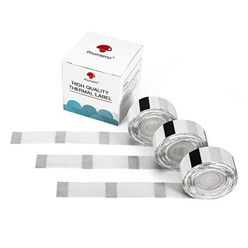Phomemo D30 Label Maker Tape self-Adhesive Transparen Label14mm 30mm-1-2"1 1-8"- Compatible with Phomemo D30 Label Printer Labels Paper 210 Labels-roll 3 Rolls -Transparent Label-