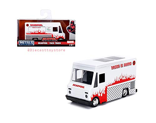 DIECAST 1-32 W-B - Metals - Marvel - Deadpool Taco Truck -White- 99800-MJ by JADA DIECAST 1-32 W-B - Metals - Marvel - Deadpool Taco Truck -White- 99800-MJ by JADA