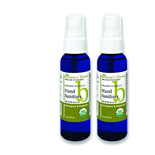 Organic Natural Hand Sanitizer Spray 2 Pack -Lemongrass-