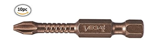 VEGA #2 Phillips Impact Driver Bits. Professional Grade Impactech Impact Ready #2 Phillip 2" Bits. (Pack of 10) P150P2A-10