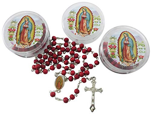 Westman Works Our Lady of Guadalupe Rosary Gift Set with Rose Scented Beads  and  Case Set of 6