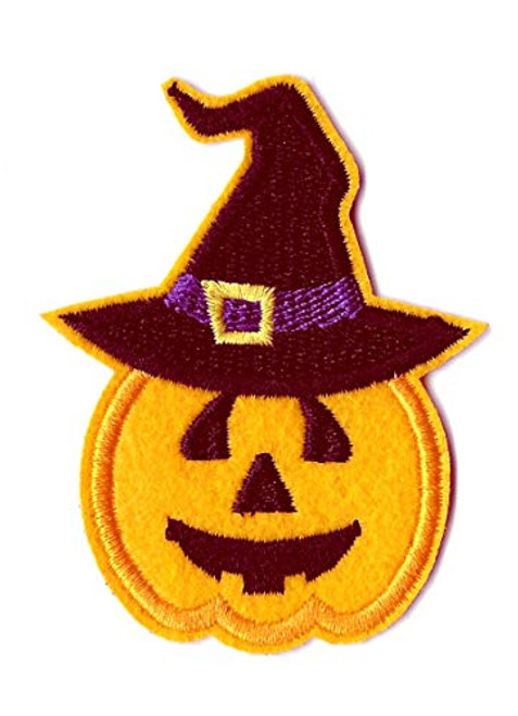 Pumpkin - Halloween - Jack-O-Lantern - Witch - Embroidered Iron On Patch Pumpkin - Halloween - Jack-O-Lantern - Witch - Embroidered Iron On Patch