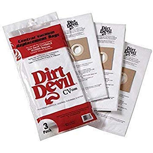 TVP Replacement for Dirt Devil 9597 7767-W Central Vacuum Cleaner HP CV1500 CV950-LE RV2000 -3 Bags-