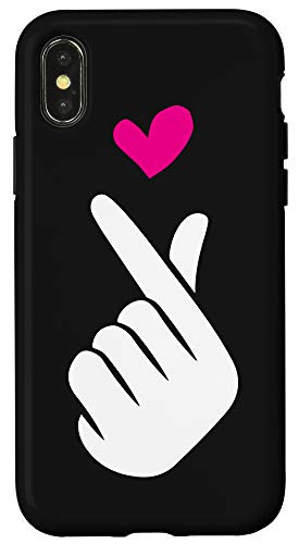 iPhone X-XS Korean Finger Heart Sign K-Pop Music Cute Novelty Lover Gift Case
