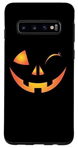 Galaxy S10 Wink Face Pumpkin Jack O Lantern Costume Cool Halloween Gift Case