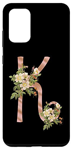 Galaxy S20 plus Romantic Floral Initial Letter K Flowers Monogram Case