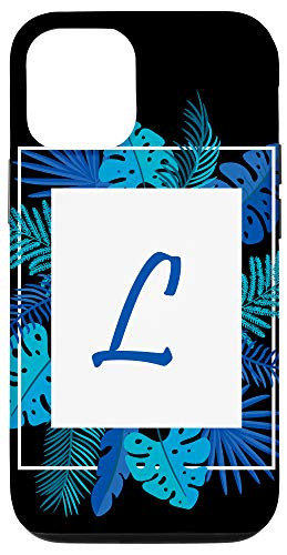 iPhone 12-12 Pro Letter L Floral Frame Name Initial Cute Flower Lover Gifts Case