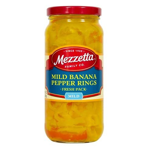 Mezzetta Mild Banana Pepper Rings 16 fl oz -Pack of 3-