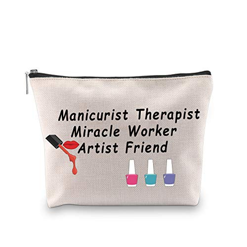 PXTIDY Manicurist Gift Nail Tech Gift Nail Graduation Gift Makeup Bag Manicurist Therapist Miracle Worker Artist Friend Cosmetic Bags Beautician Makeup Pouch Nail Artist Gift -beige- PXTIDY Manicurist Gift Nail Tech Gift Nail Graduation Gift Makeup Bag Manicurist Therapist Miracle Worker Artist Friend Cosmetic Bags Beautician Makeup Pouch Nail Artist Gift -beige-