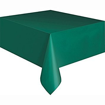 PACK OF 12 Disposable Plastic Tablecloths, 54 x 108 (GREEN) by Party!