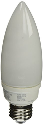 TCP 1071441K CFL Torpedo - 60 Watt Equivalent -14W- Cool White -4100K- Medium Base Decorative Chandelier Light Bulb