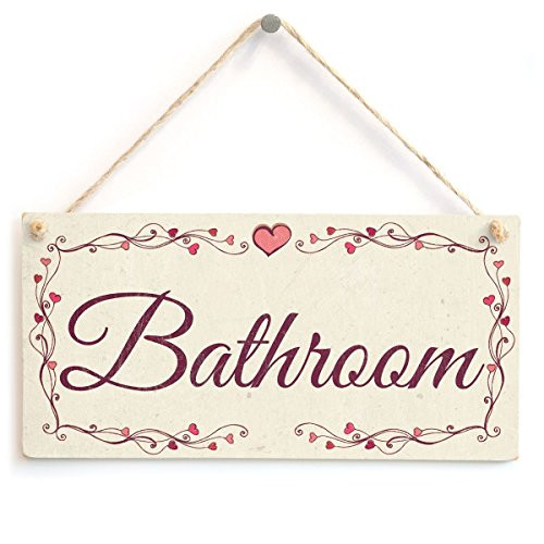 Meijiafei Bathroom - Love Heart Design Home Accessory Gift Sign-Plaque 10"x5"