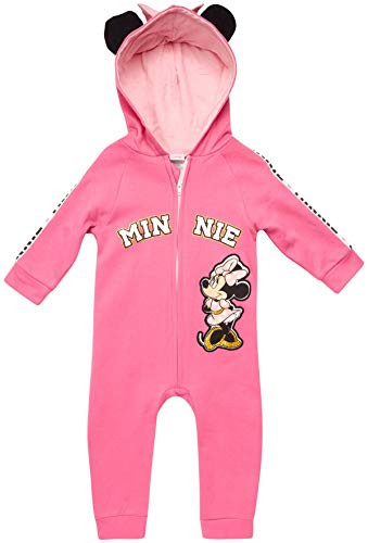 Disney Baby Girl Minnie Mouse Long Sleeve Coverall Romper Hooded 3D Mouse Ears -Newborn-Infant- Size 18 Months Minnie Pink