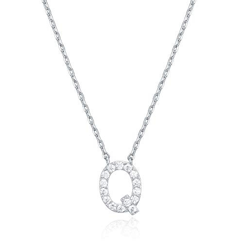 PAVOI 14K White Gold Plated Cubic Zirconia Initial Necklace Letter Necklaces for Women Q Initial PAVOI 14K White Gold Plated Cubic Zirconia Initial Necklace Letter Necklaces for Women Q Initial
