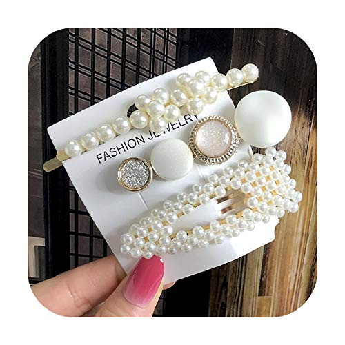 HaHapo New 3Pcs-Set Pearl Crystal Hair Clip Headwear For Women Fashion Girl Hairgrip Hair Accessories Side Clip Barrettes Wholesale-Style 17