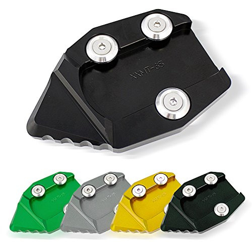 FATExpress Motorcycle CNC Aluminum Kickstand Side Stand Support Pad Plate Extension Pads Foot Pad for 2015-2018 Kawasaki Vulcan S EN650 VN650 EN VN 650 2016 2017 15-18 -Green-
