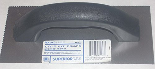 Superiorbilt 85-T4-17 Trowel 1-16 x 1-32 x 5-64 U Notched Trowel Sheet Rock