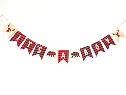 Ahoy its a boy banner burlap lumberjack | its a boy banner burlap | ahoy its a boy baby banner | its a boy banner lumberjack | its a boy woodland banner | lumberjack baby shower decorations