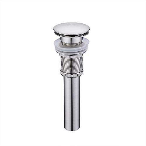 KES Bathroom Faucet Vessel Vanity Sink Pop Up Drain Stopper without Overflow, Brushed Nickel S2008D-BN