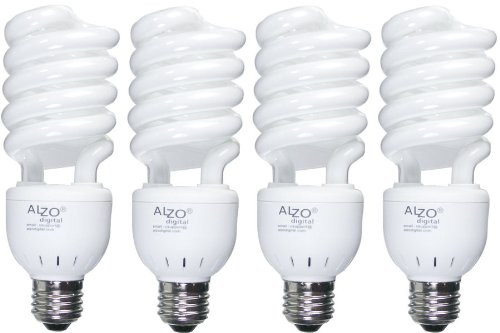 ALZO 27W CFL Video-Lux Photo Light Bulb 3200K, 1300 Lumens, 120V, Pack of 4, Warm White Light Ideal for Practical Lighting, Matches Color Temperature of Incandescent, Kino Flo and Osram Bulbs