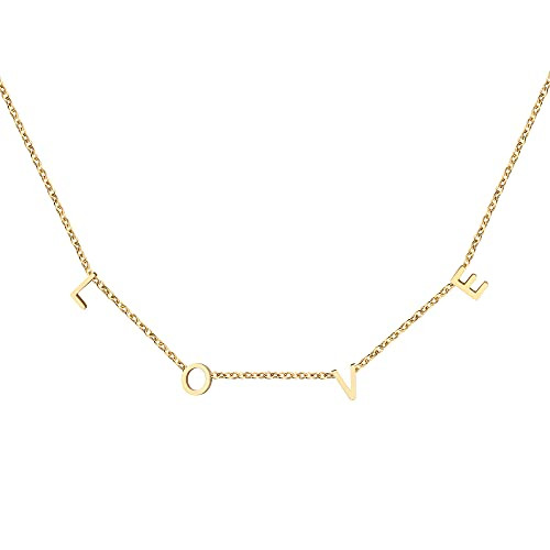 Love Necklaces Letter Necklaces for Women Mother Grandma Necklace Perfect Personalized Dainty 18K Gold Plated Stainless Steel Jewelry Birthday Mother's Day Christmas Gifts Love Necklaces Letter Necklaces for Women Mother Grandma Necklace Perfect Personalized Dainty 18K Gold Plated Stainless Steel Jewelry Birthday Mother's Day Christmas Gifts