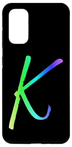 Galaxy S20 Rainbow Letter K Phone Case Colorful Gradient Cute Initial K Case