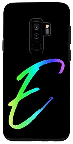 Galaxy S9 plus Rainbow Letter E Phone Case Colorful Gradient Cute Initial E Case