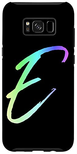 Galaxy S8 plus Initial E Phone Case Colorful Rainbow Bright Colors Letter E Case