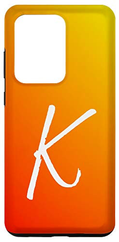 Galaxy S20 Ultra Orange Sunset Initial K Phone Case Yellow Sunrise Letter K Case