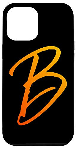 iPhone 12 Pro Max Sunrise Orange Initial B Phone Case Sunset Color Letter B Case