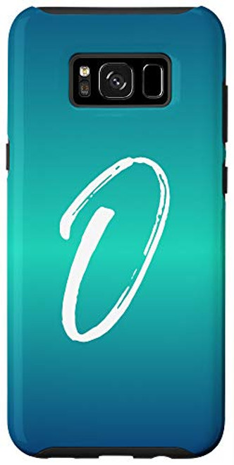 Galaxy S8 plus Letter O Blue Gradient Phone Case Calligraphy Blue Initial O Case