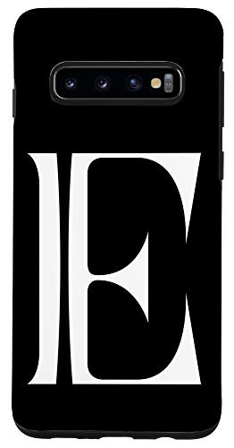 Galaxy S10 Initial E Phone Case Black Varsity Style Monogram Letter E Case