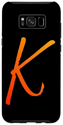 Galaxy S8 plus Sunrise Orange Initial K Phone Case Sunset Color Letter K Case