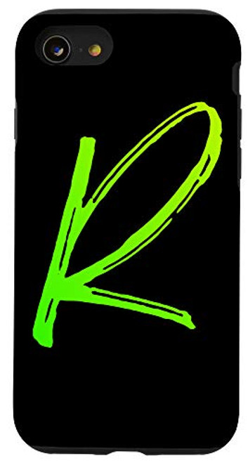 iPhone SE -2020- - 7 - 8 Bright Green Initial R Phone Case Color Lime Green Letter R Case