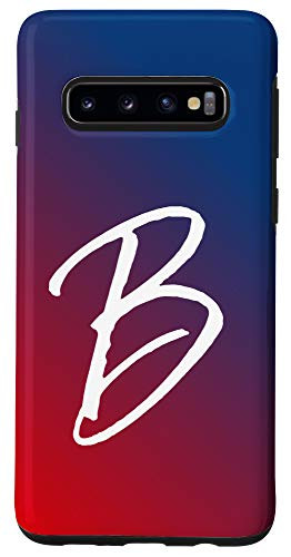 Galaxy S10 Initial B Phone Case Gradient Ombre Red Purple Blue Letter B Case