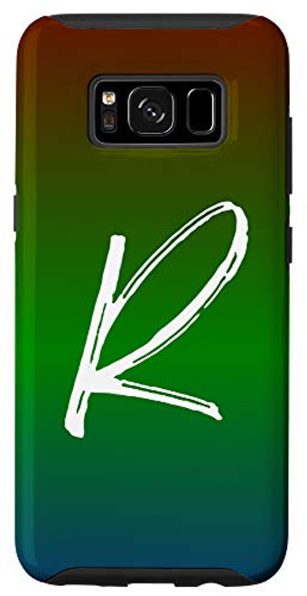 Galaxy S8 Initial R Blue Green Red Gradient Phone Case Green Letter R Case