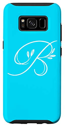 Galaxy S8 Letter B Flower Bright Blue Phone Case Blue Floral Initial B Case
