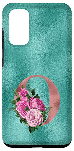 Galaxy S20 Teal floral Initial letter O monogram lilac flowers Case