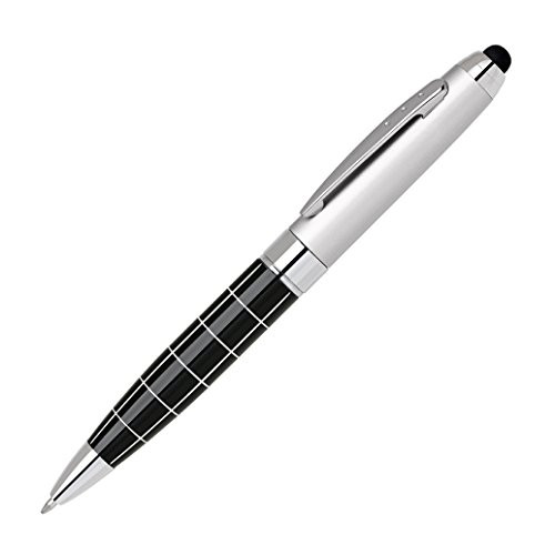 Wide Body Brass Touch Screen Stylus and Ballpoint Pen in Satin Chrome
